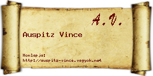 Auspitz Vince névjegykártya